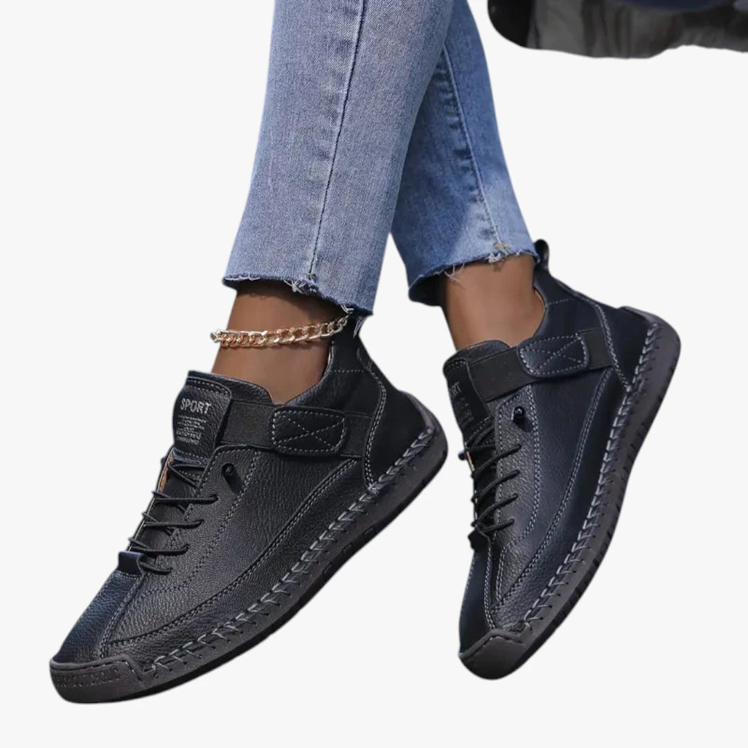 Dame Lette Platform Sneakers med Velcro og Snøre