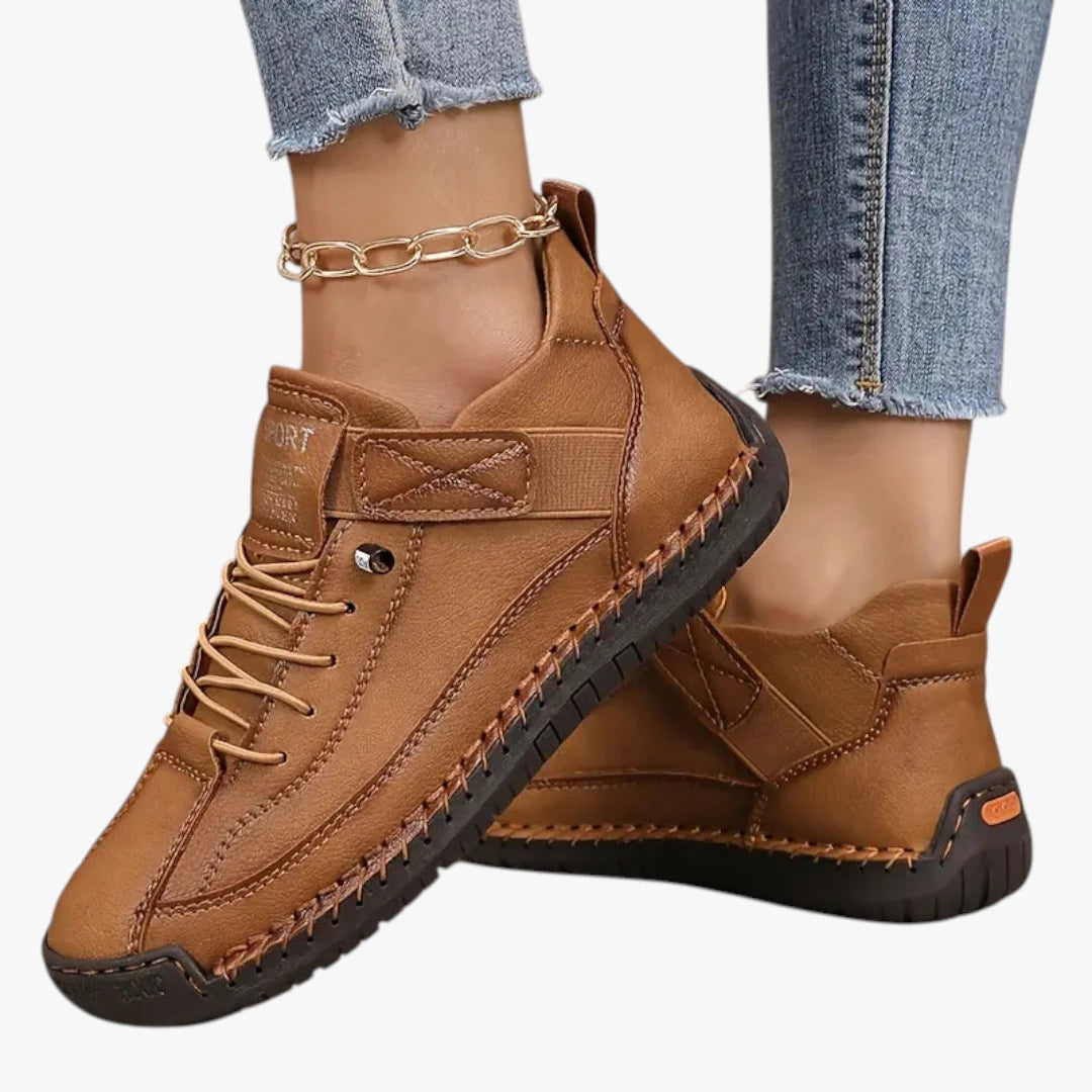 Dame Lette Platform Sneakers med Velcro og Snøre
