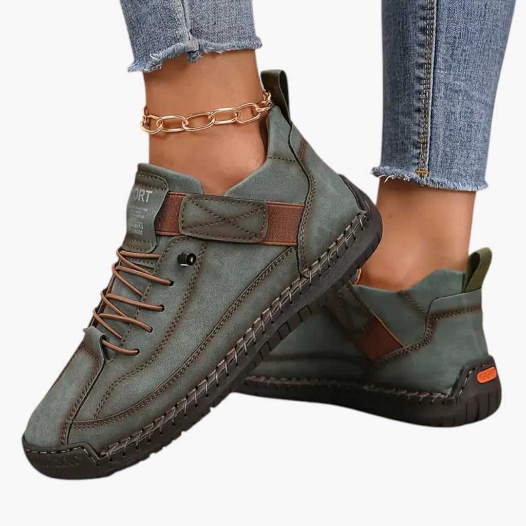 Dame Lette Platform Sneakers med Velcro og Snøre