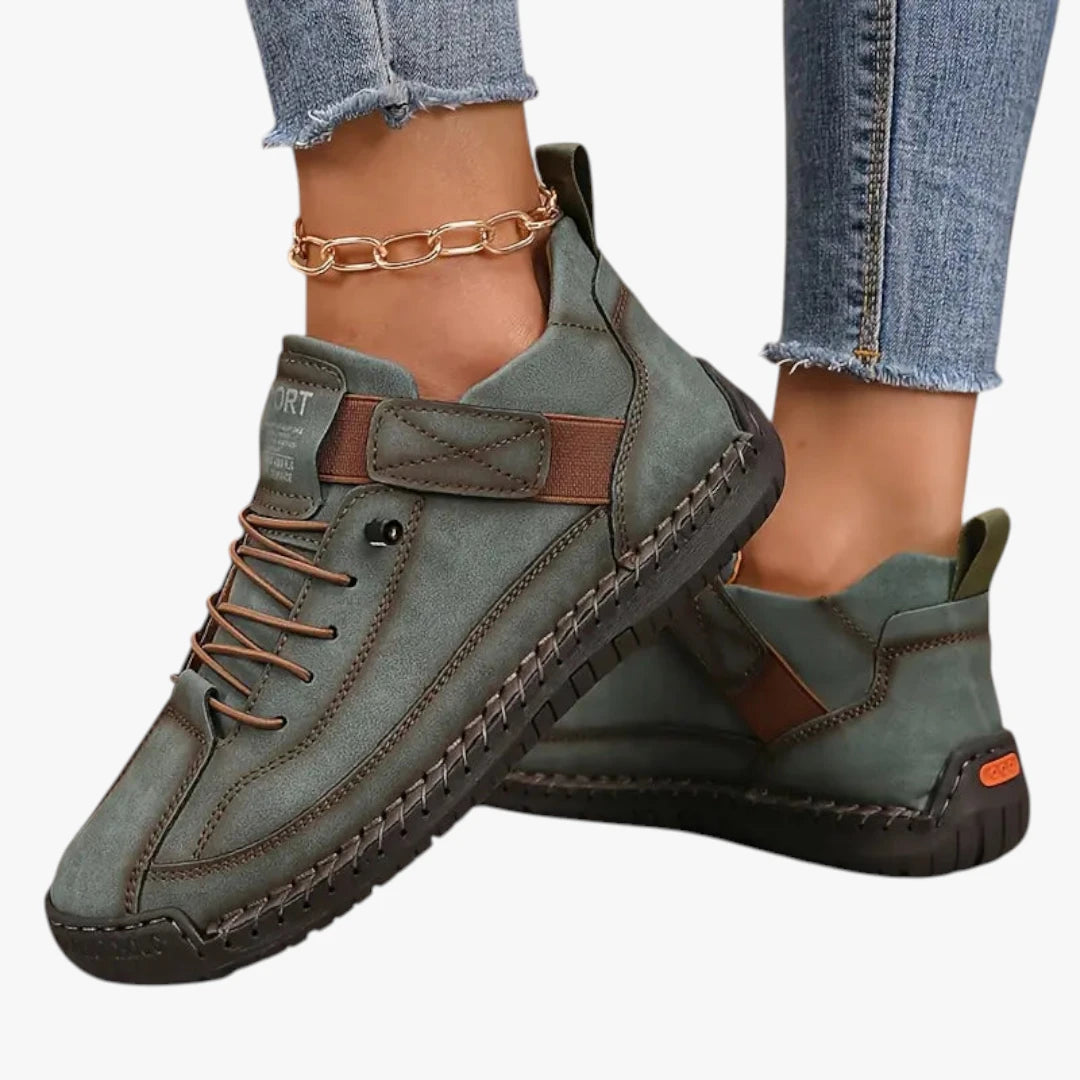 Dame Lette Platform Sneakers med Velcro og Snøre