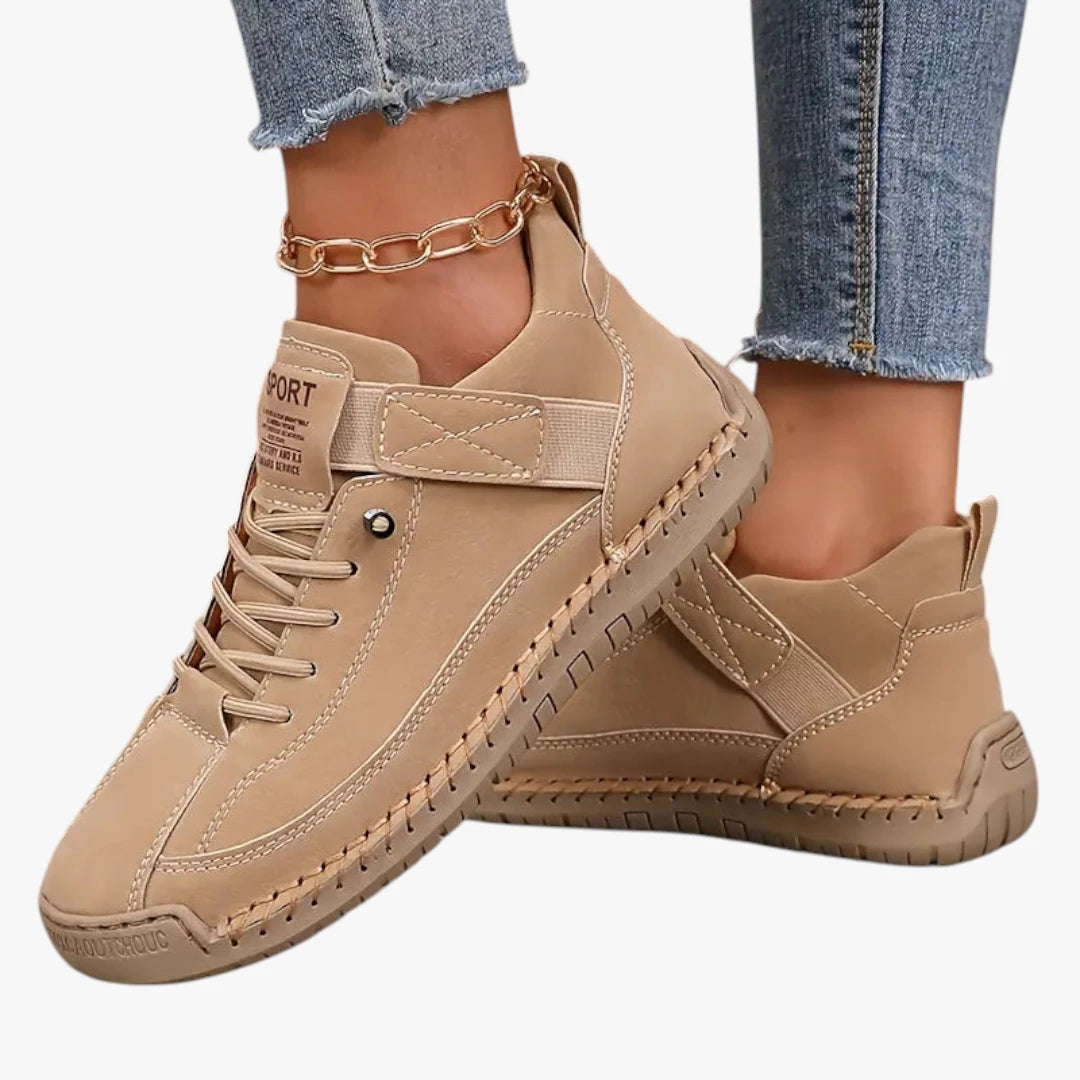 Dame Lette Platform Sneakers med Velcro og Snøre