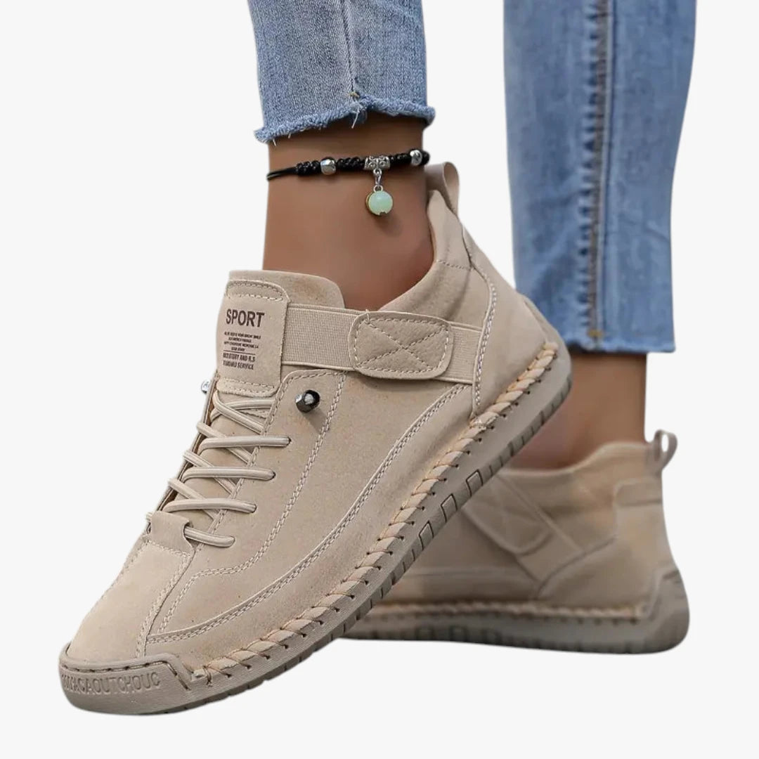 Dame Lette Platform Sneakers med Velcro og Snøre