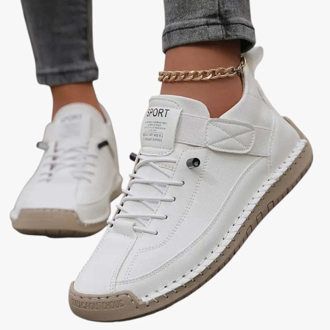 Dame Lette Platform Sneakers med Velcro og Snøre
