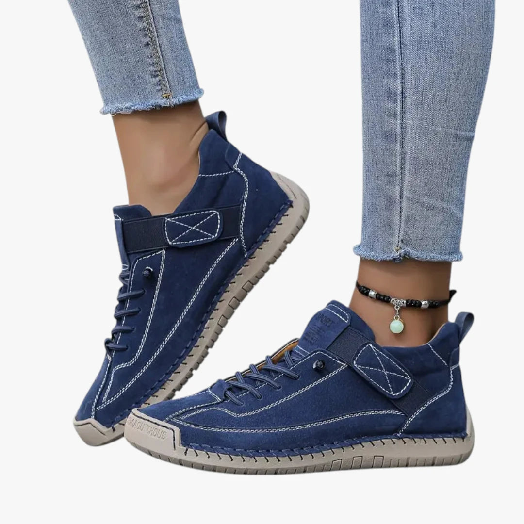 Dame Lette Platform Sneakers med Velcro og Snøre