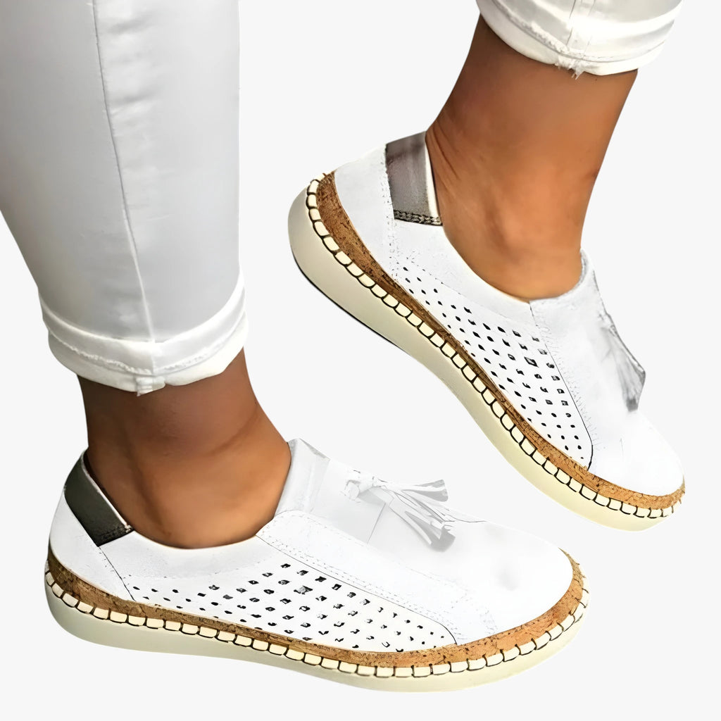 Dame Lette Slip-on Sneakers med Snøre og Anti-slip