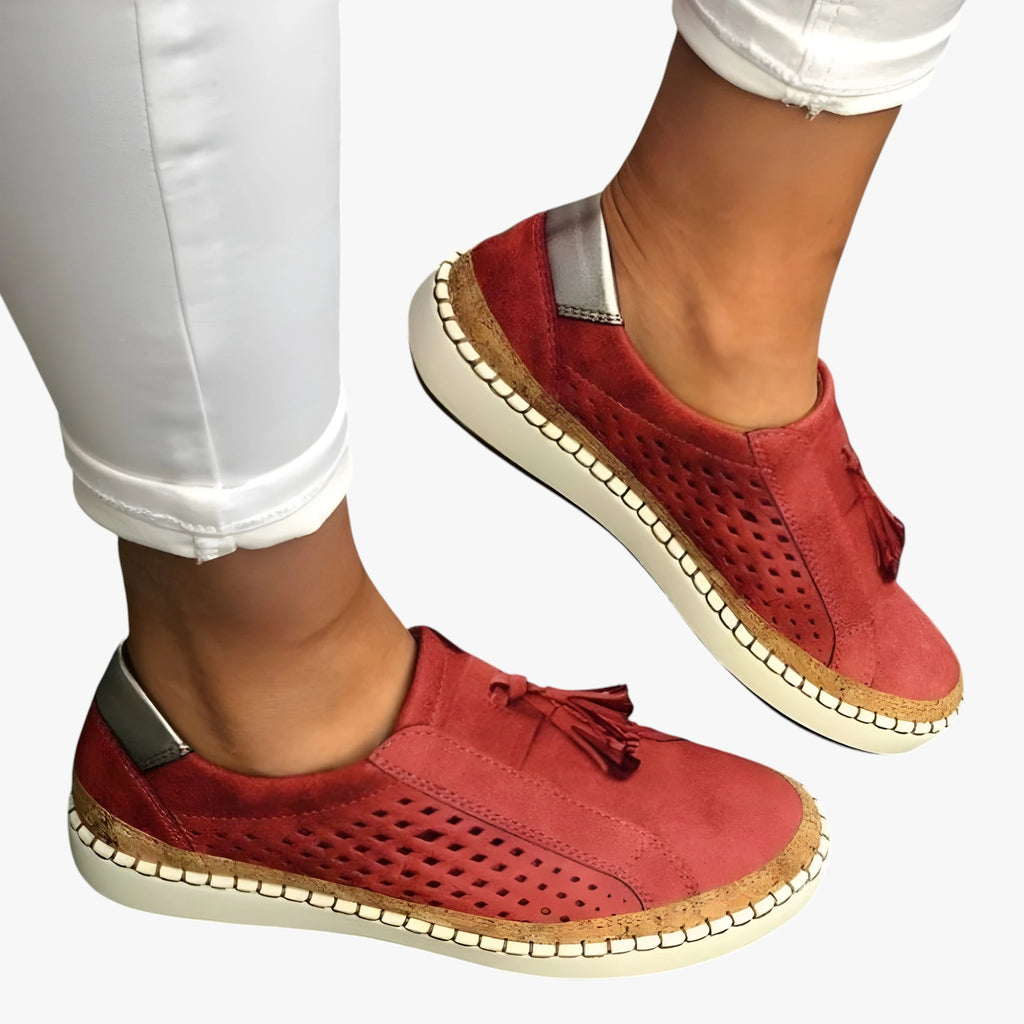 Dame Lette Slip-on Sneakers med Snøre og Anti-slip