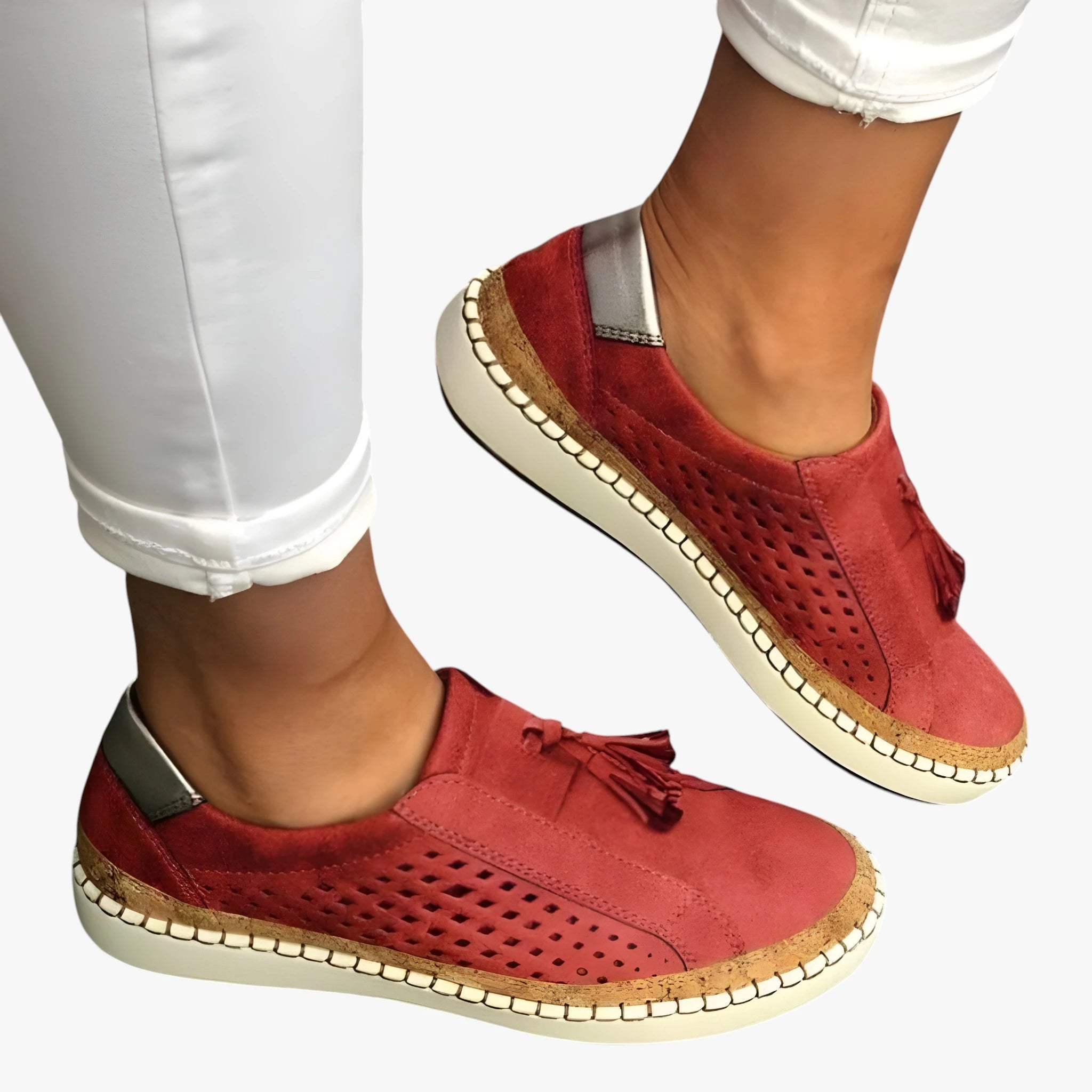 Dame Lette Slip-on Sneakers med Snøre og Anti-slip