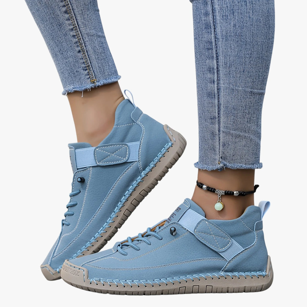 Dame Lette Slip-on Sneakers med Velcro og Snøre