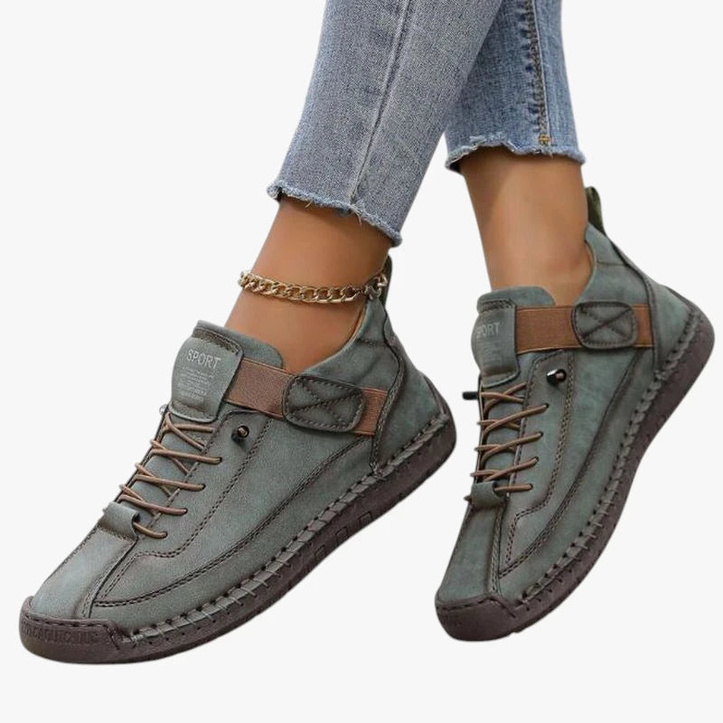 Dame Lette Slip-on Sneakers med Velcro og Snøre