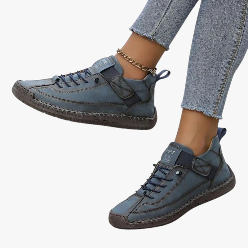 Dame Lette Slip-on Sneakers med Velcro og Snøre