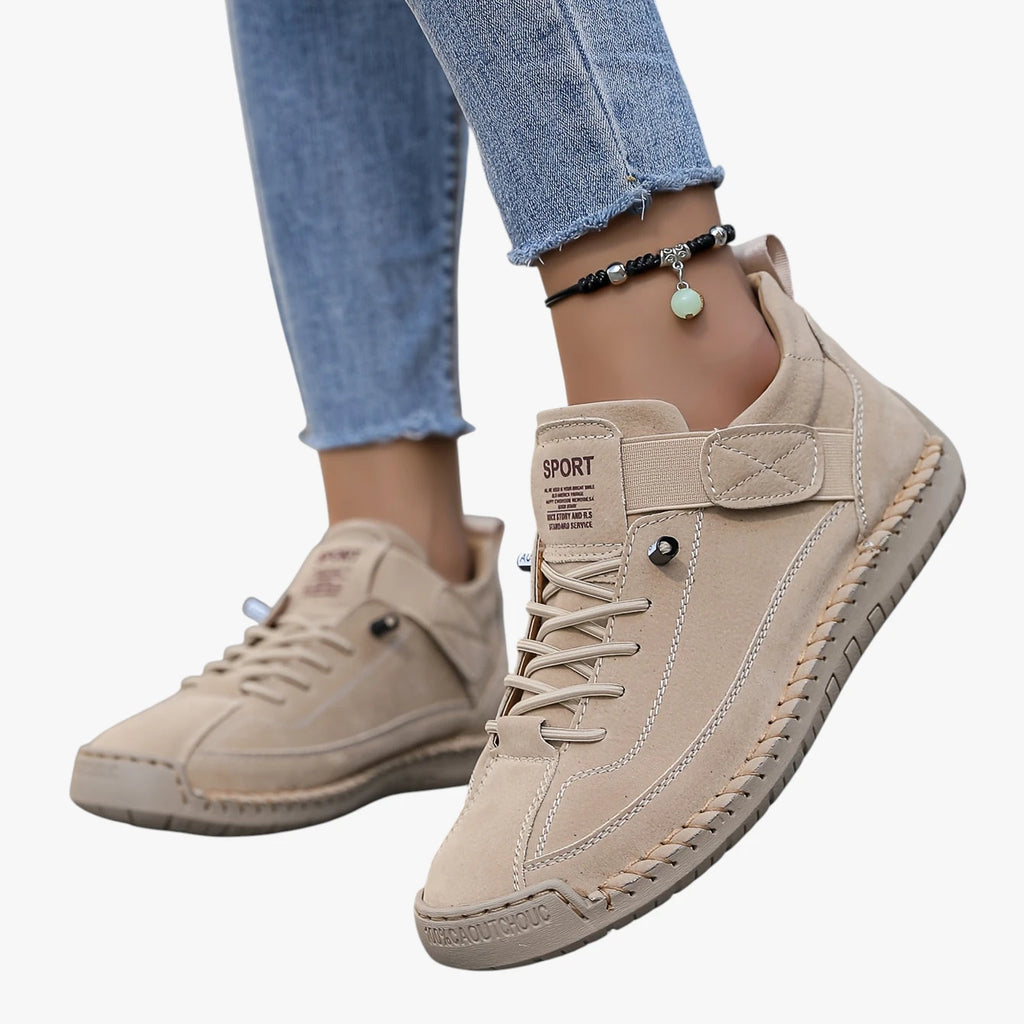 Dame Lette Slip-on Sneakers med Velcro og Snøre
