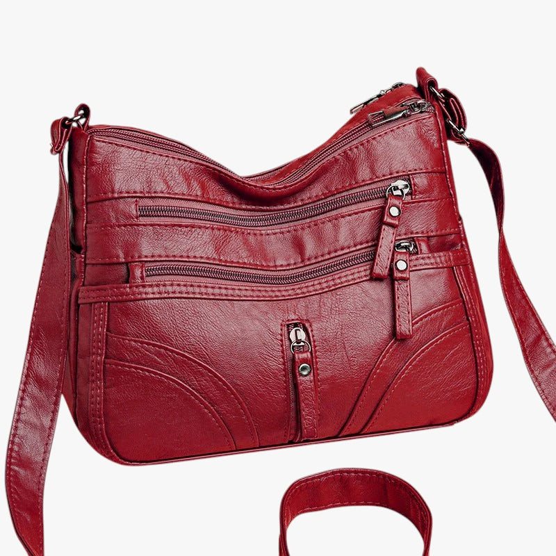 Dame Lille Vintage Crossbody Taske med Lynlås og Skulderrem