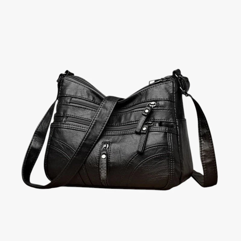 Dame Lille Vintage Crossbody Taske med Lynlås og Skulderrem