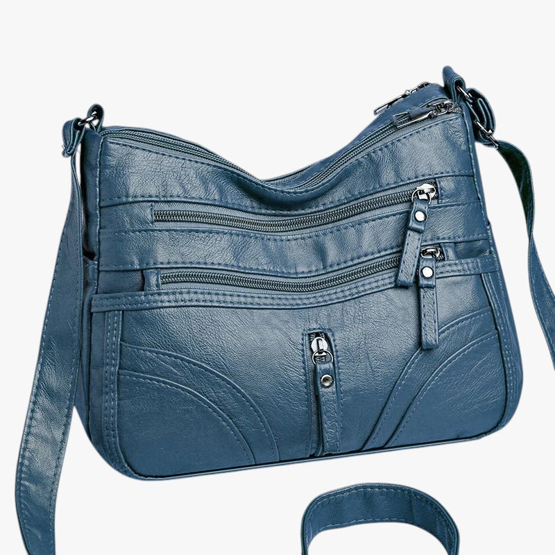 Dame Lille Vintage Crossbody Taske med Lynlås og Skulderrem