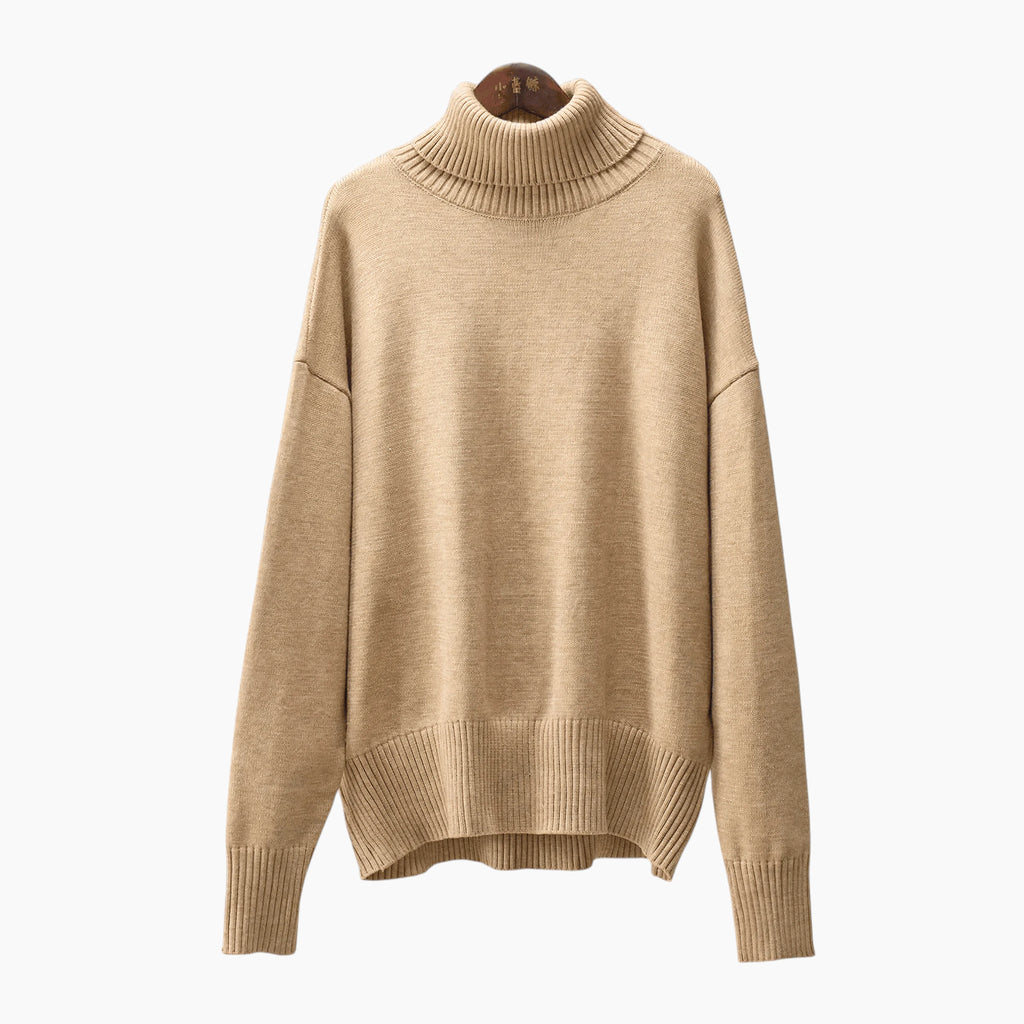 Dame Løs Sweater med Rullekrave