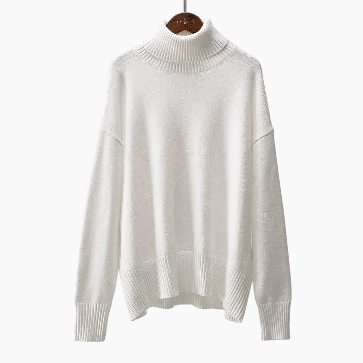 Dame Løs Sweater med Rullekrave