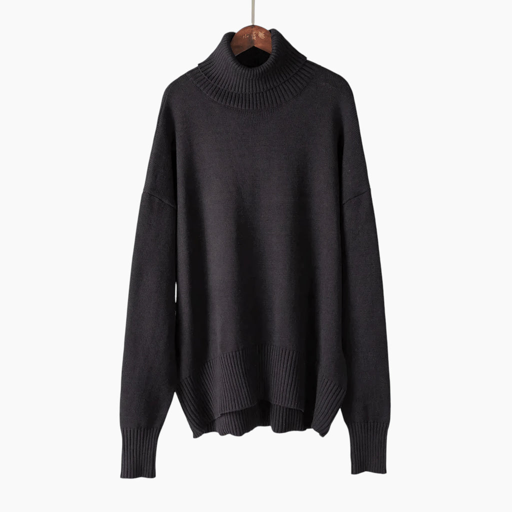 Dame Løs Sweater med Rullekrave