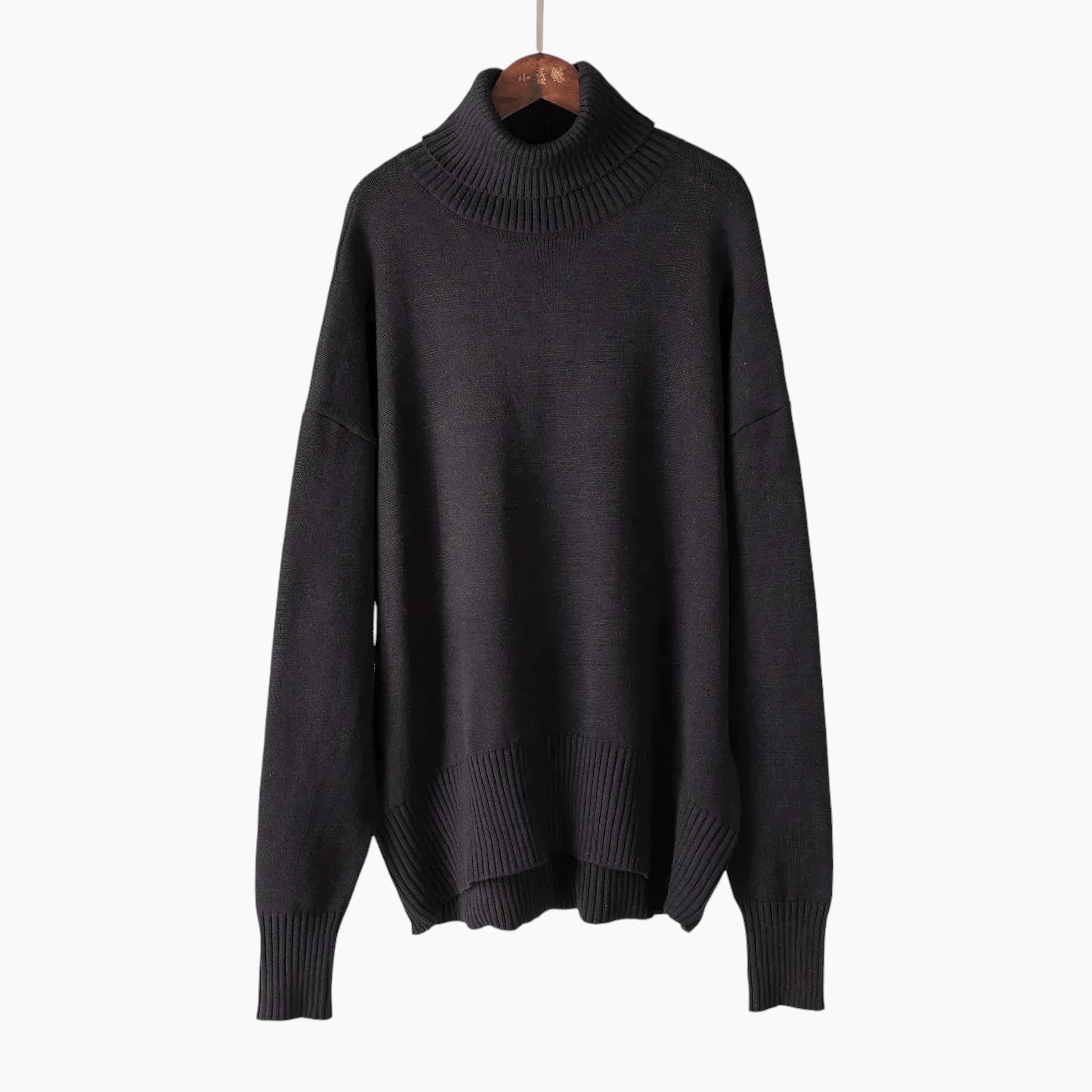 Dame Løs Sweater med Rullekrave