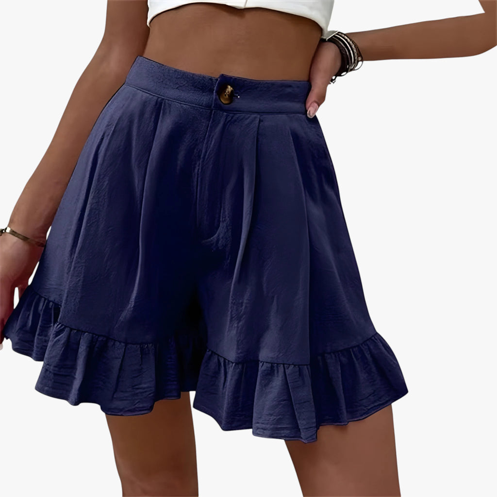 Dame Løse Shorts med Lommer og Knapper