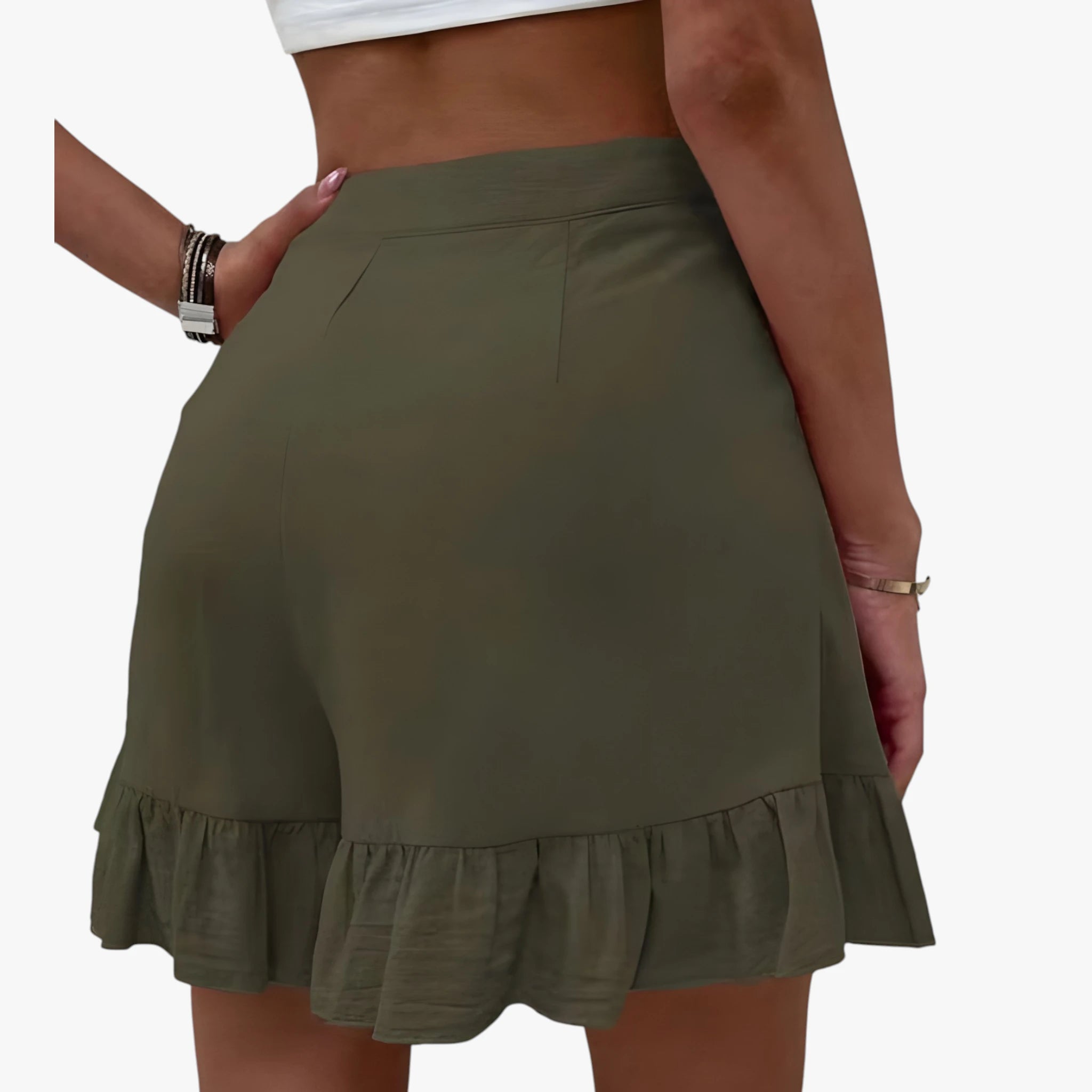Dame Løse Shorts med Lommer og Knapper