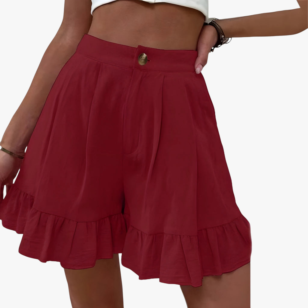 Dame Løse Shorts med Lommer og Knapper