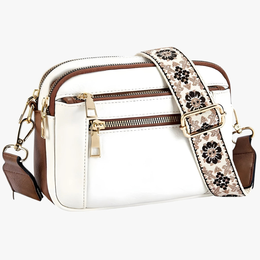 Dame Mini Crossbody Taske med Lynlås og Rem