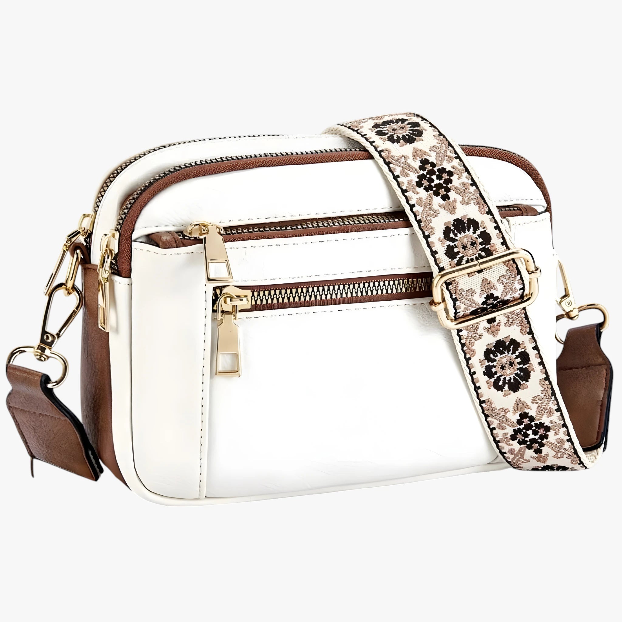 Dame Mini Crossbody Taske med Lynlås og Rem