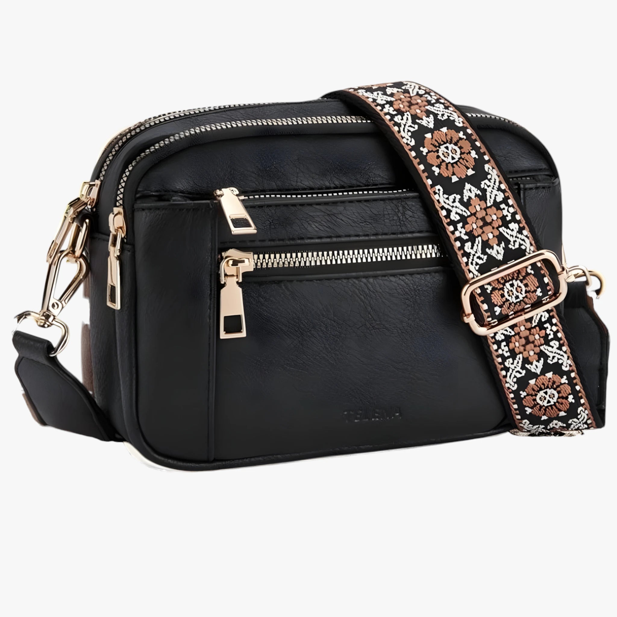 Dame Mini Crossbody Taske med Lynlås og Rem