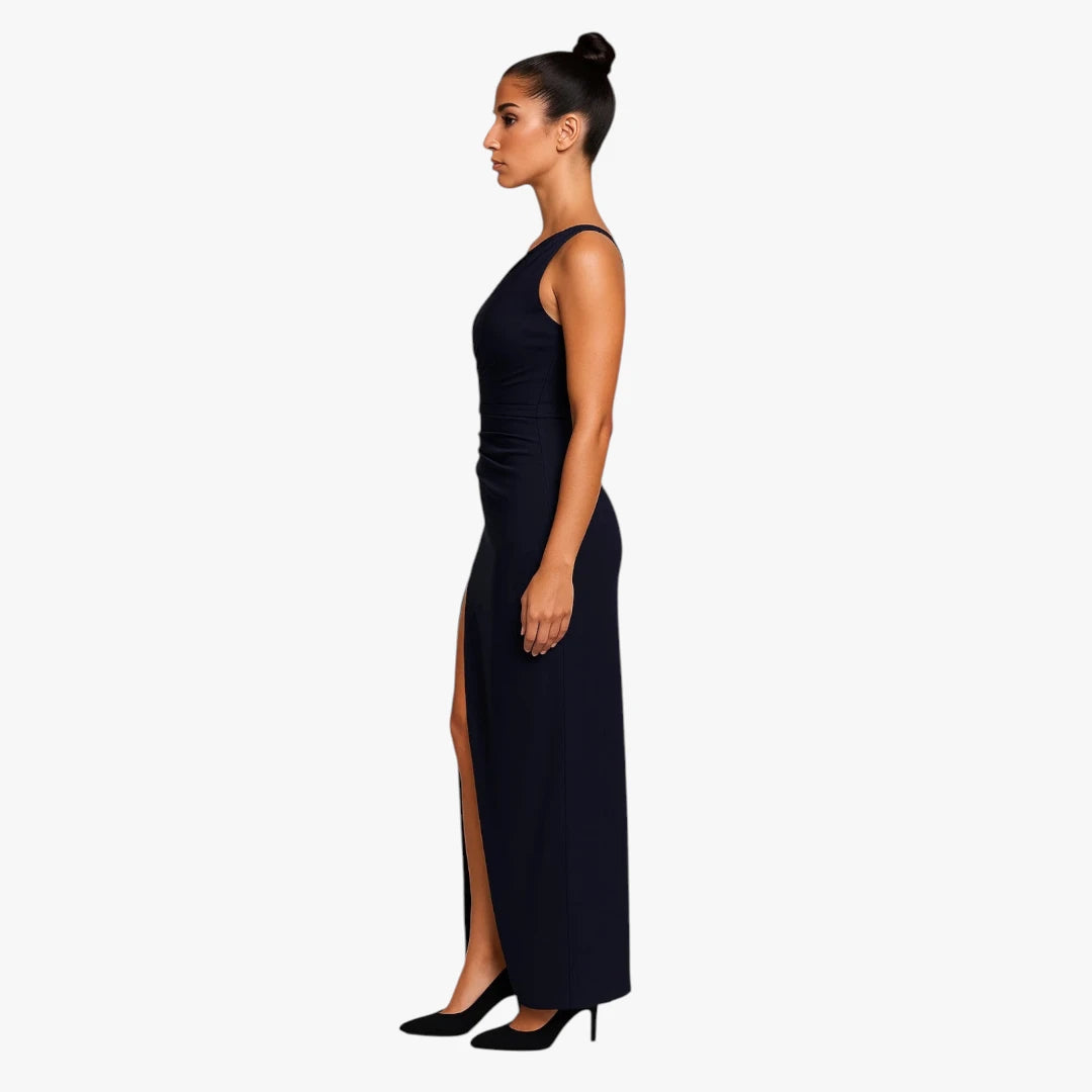 Dame One Shoulder Maxi Kjole til Bryllup med Slit