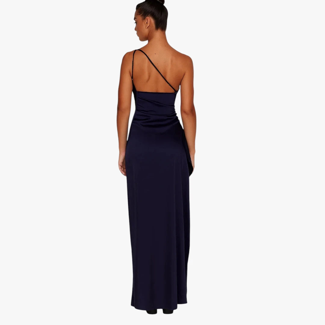 Dame One Shoulder Maxi Kjole til Bryllup med Slit