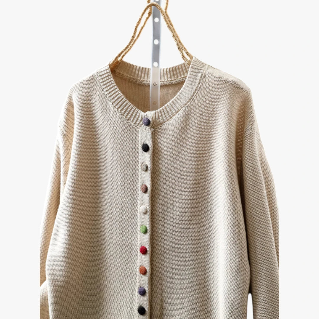 Dame Oversize Cardigan med Knapper