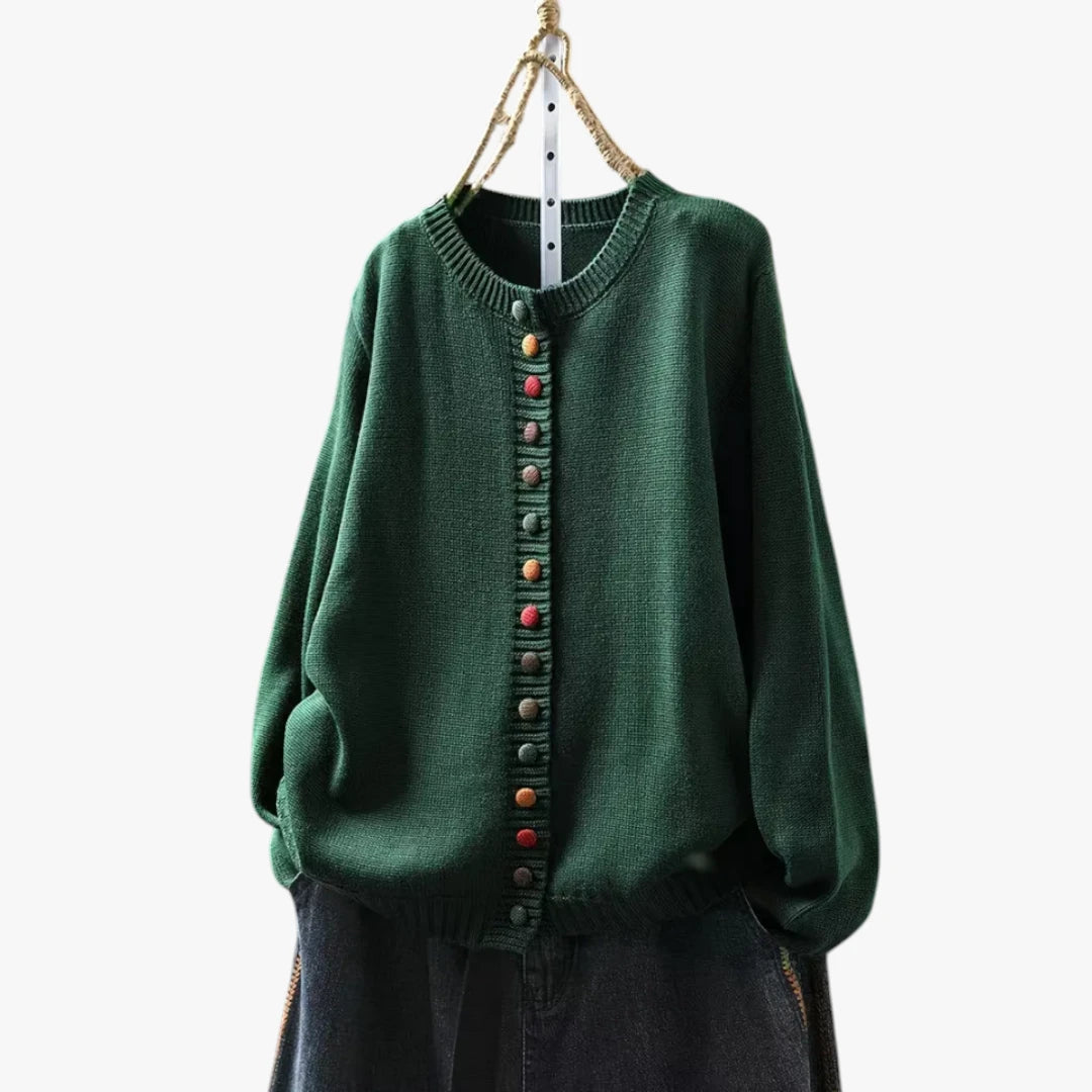 Dame Oversize Cardigan med Knapper