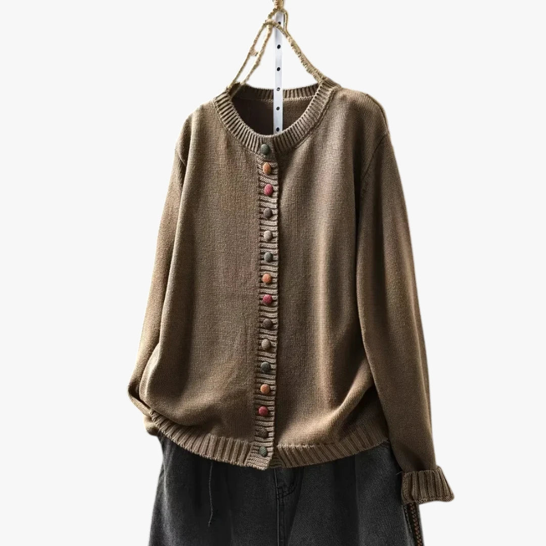 Dame Oversize Cardigan med Knapper