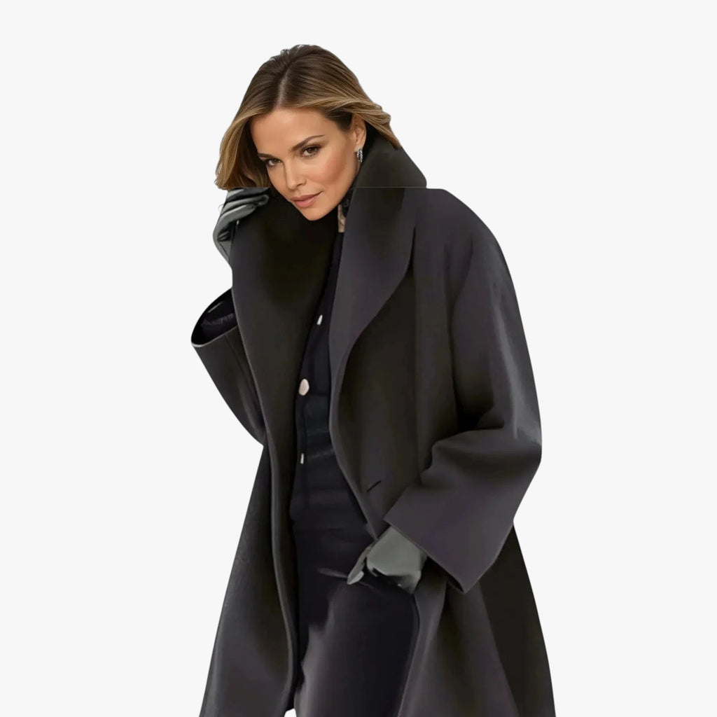 Dame Oversize Lang Frakke med Lommer