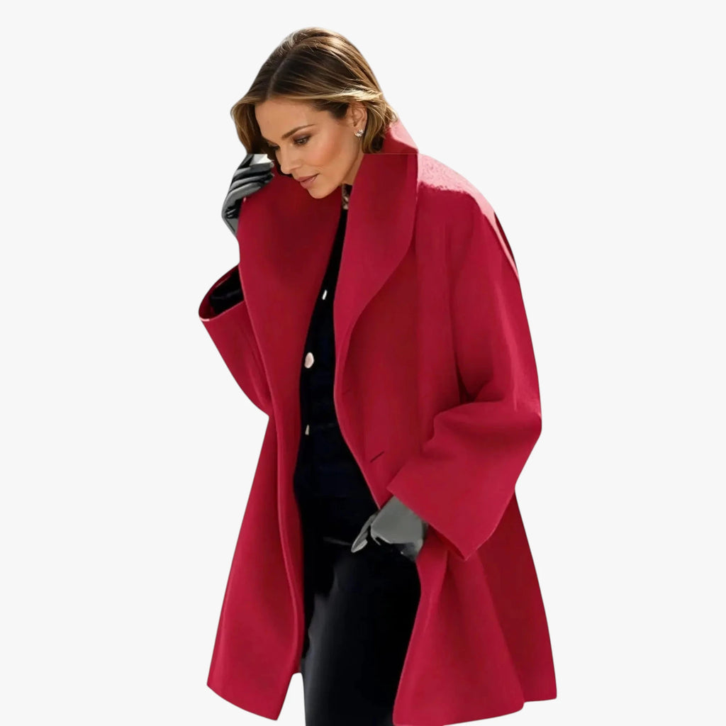 Dame Oversize Lang Frakke med Lommer