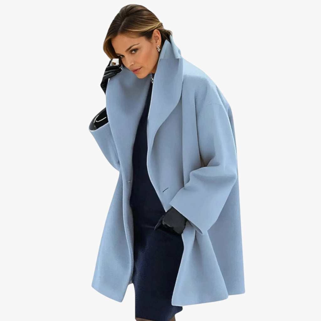 Dame Oversize Lang Frakke med Lommer