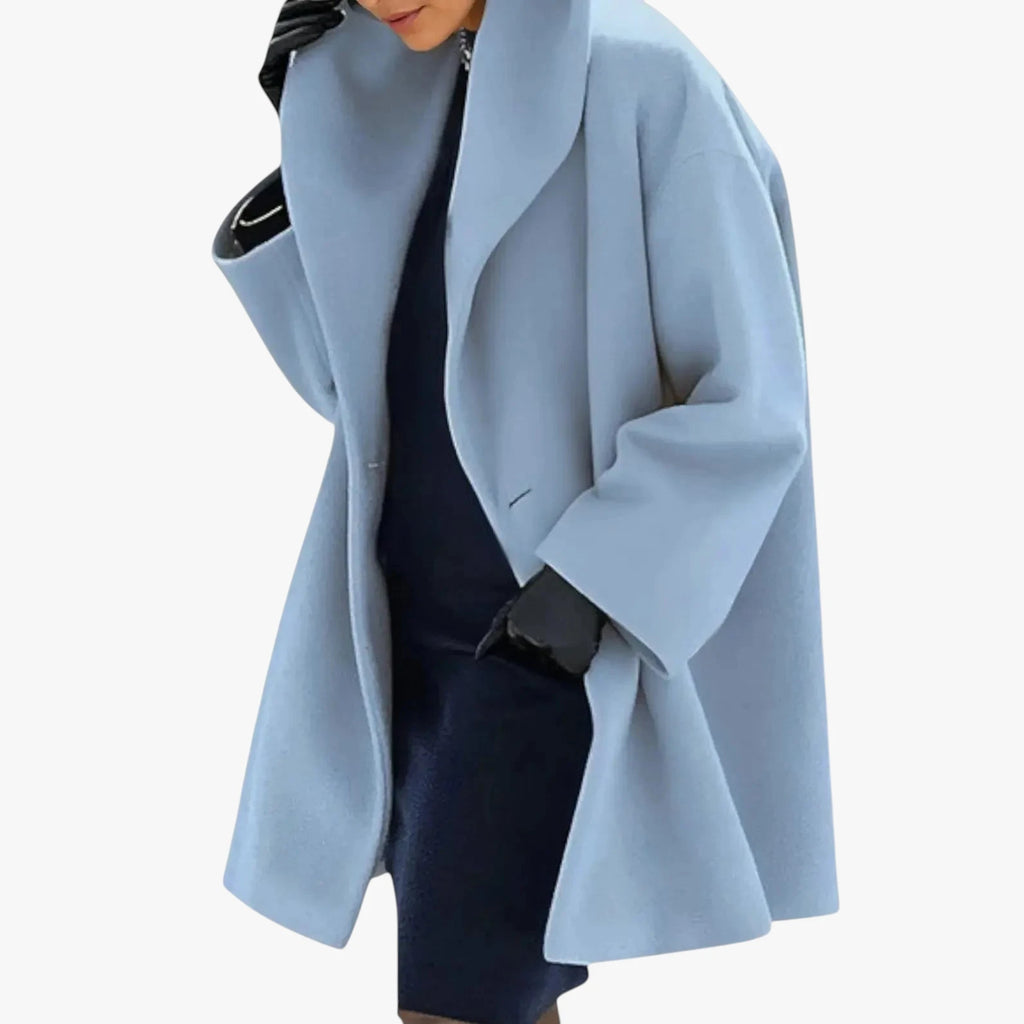 Dame Oversize Lang Frakke med Lommer