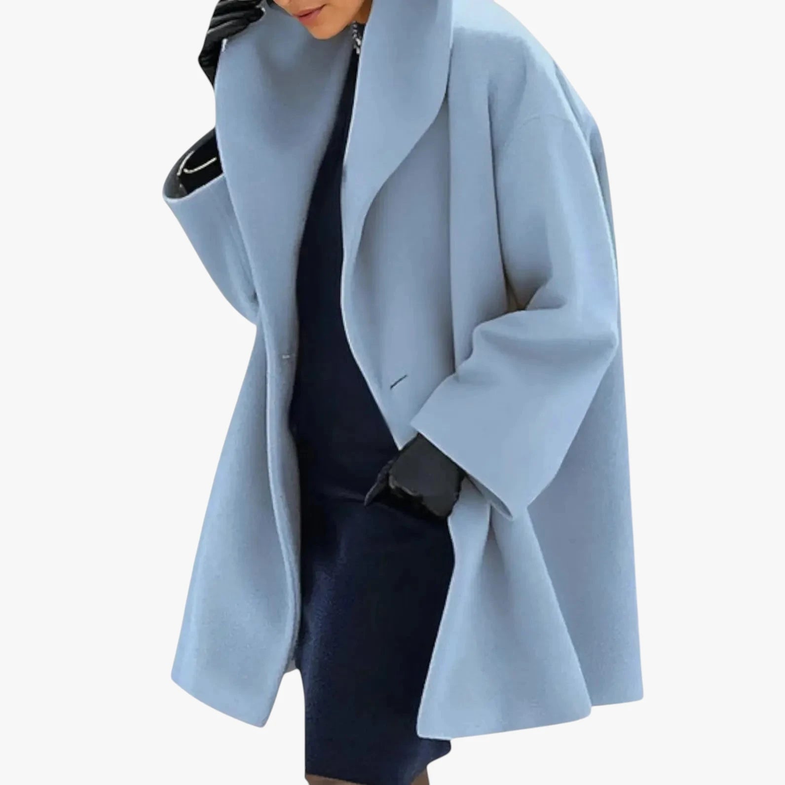 Dame Oversize Lang Frakke med Lommer