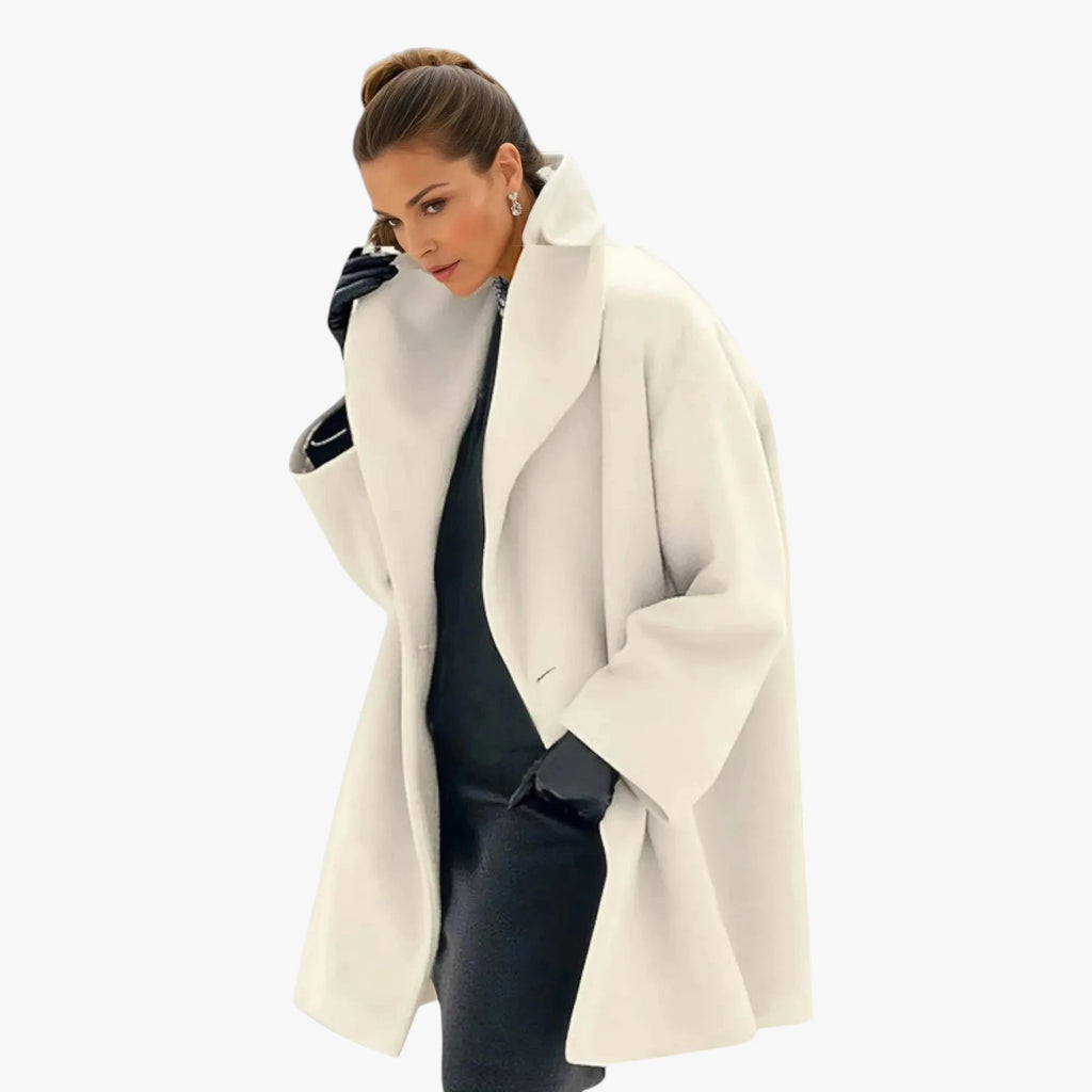Dame Oversize Lang Frakke med Lommer