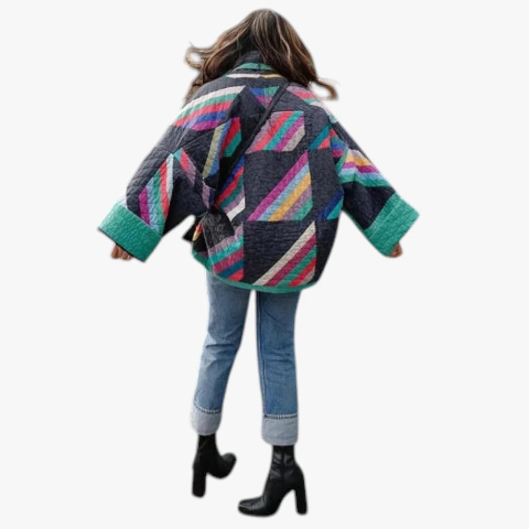 Dame Oversize Quiltet Jakke med For