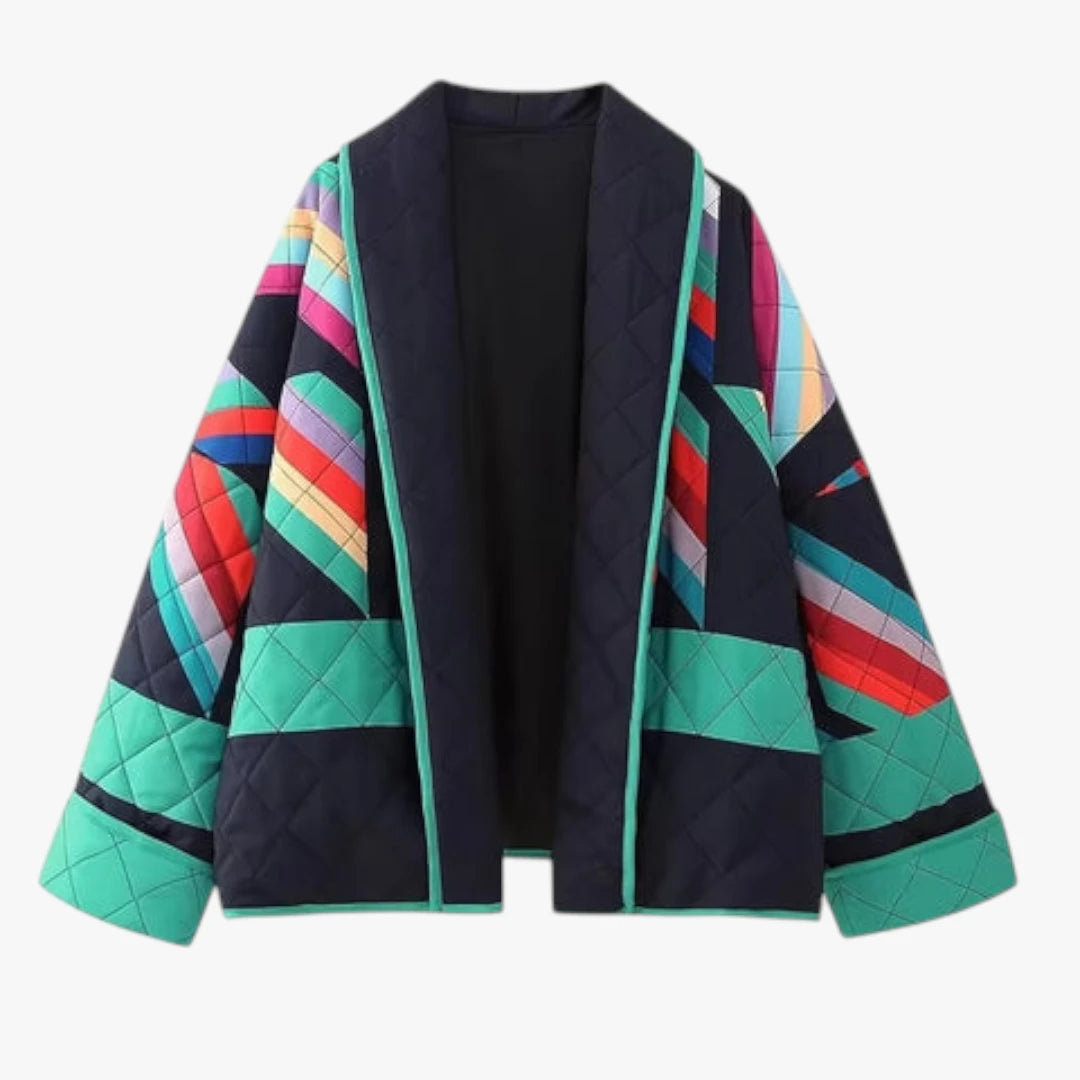 Dame Oversize Quiltet Jakke med For