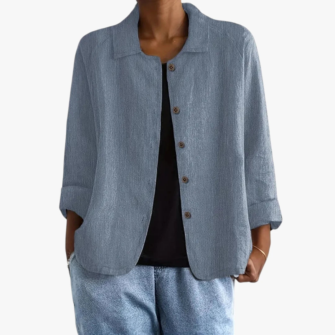 Dame Oversize Sommerjakke med Knapper