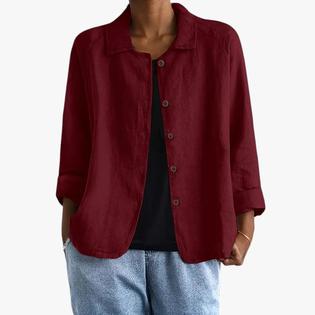 Dame Oversize Sommerjakke med Knapper