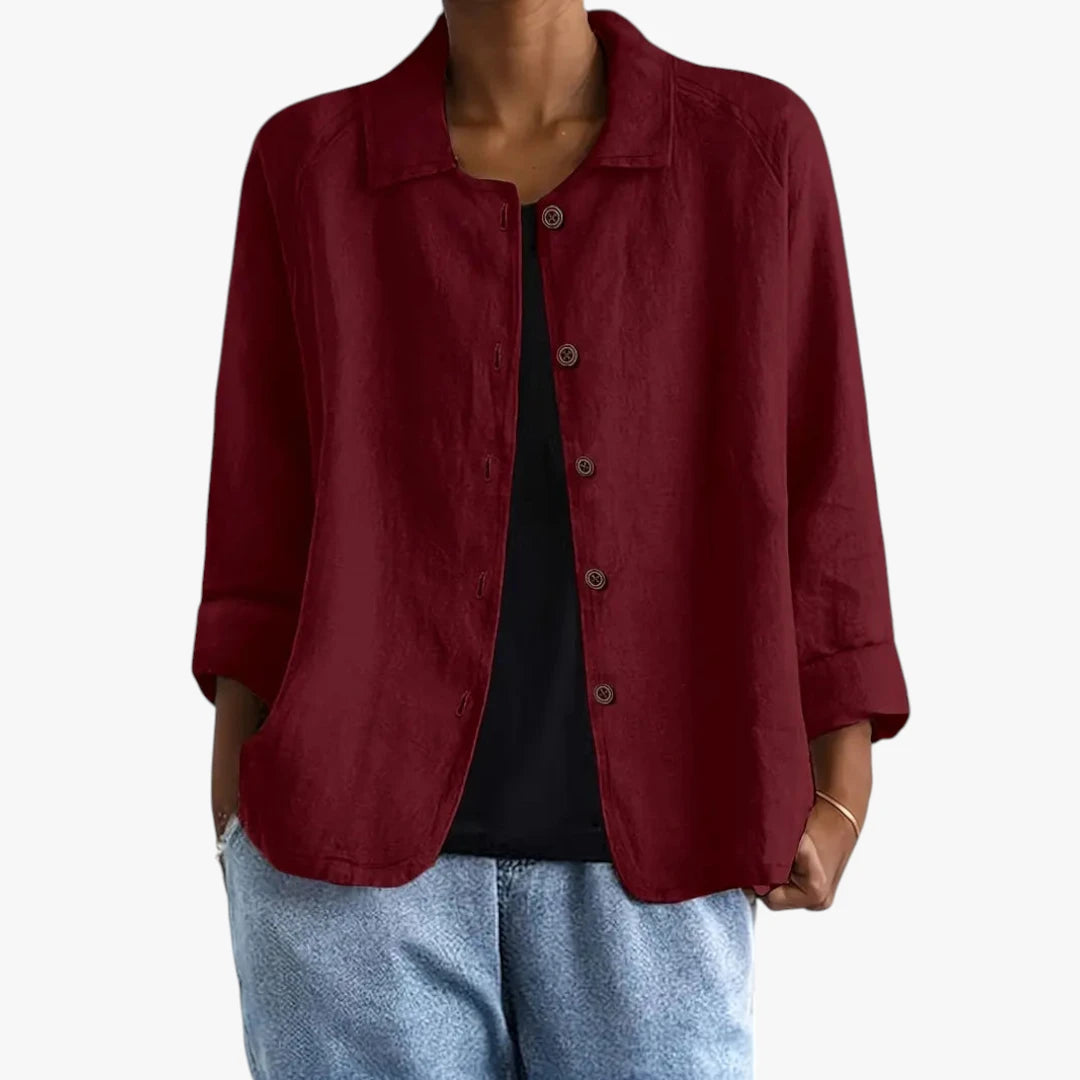 Dame Oversize Sommerjakke med Knapper