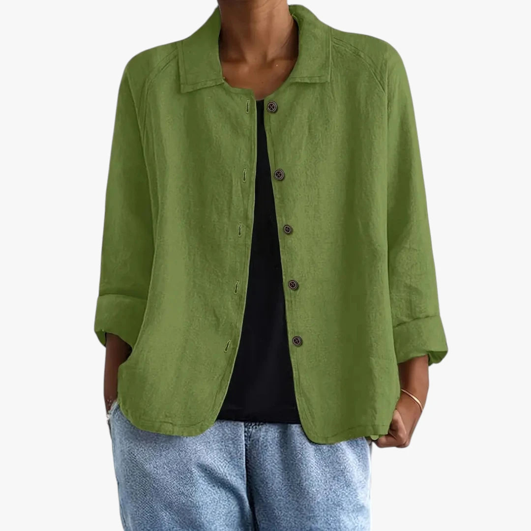Dame Oversize Sommerjakke med Knapper