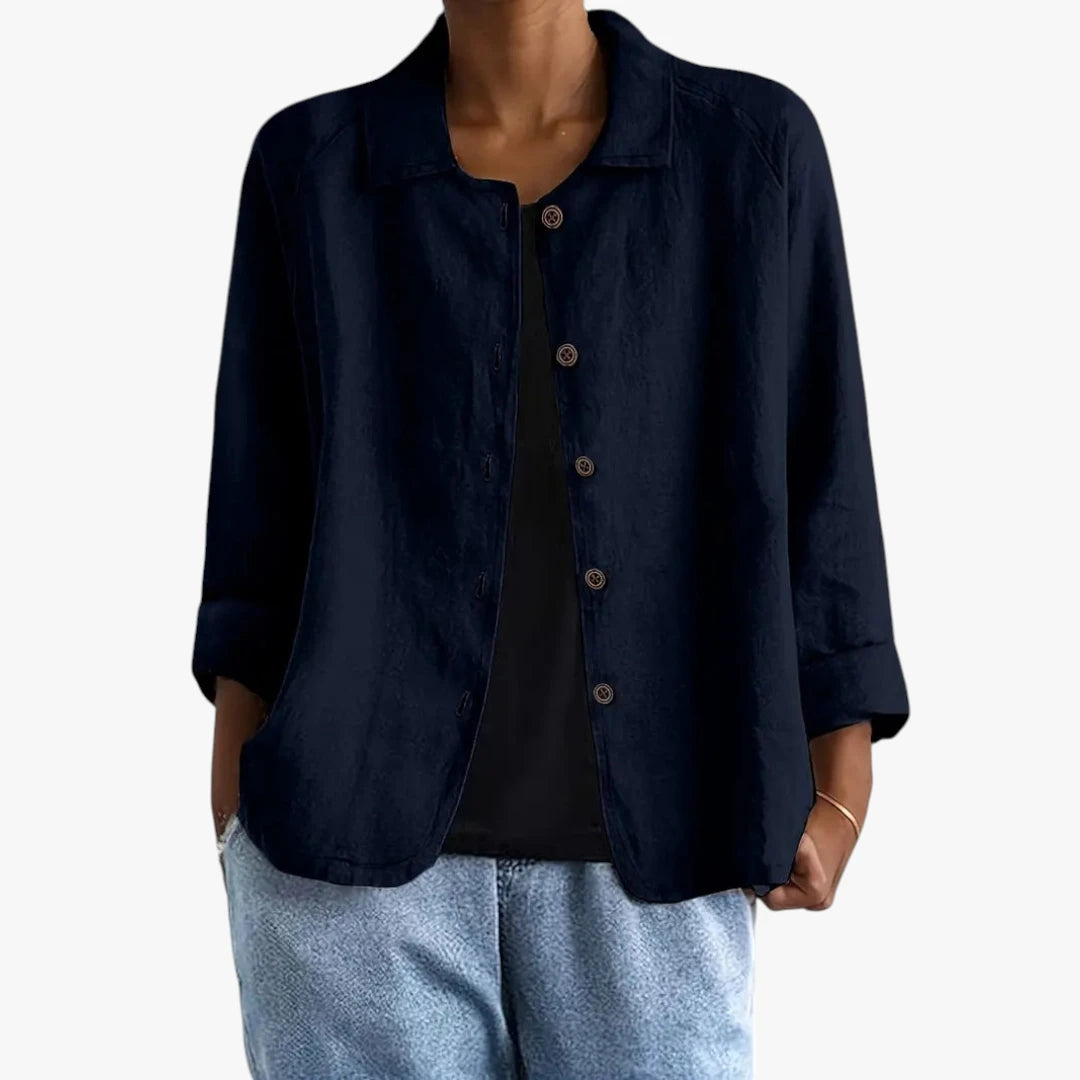 Dame Oversize Sommerjakke med Knapper