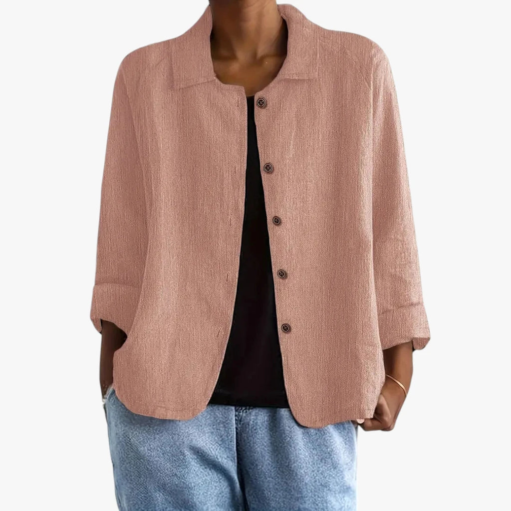 Dame Oversize Sommerjakke med Knapper