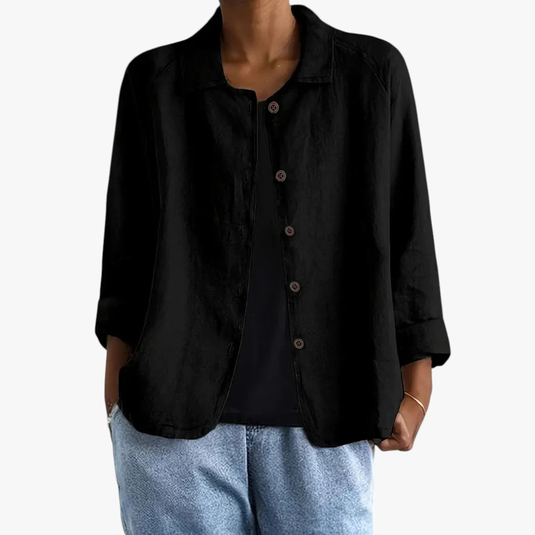 Dame Oversize Sommerjakke med Knapper