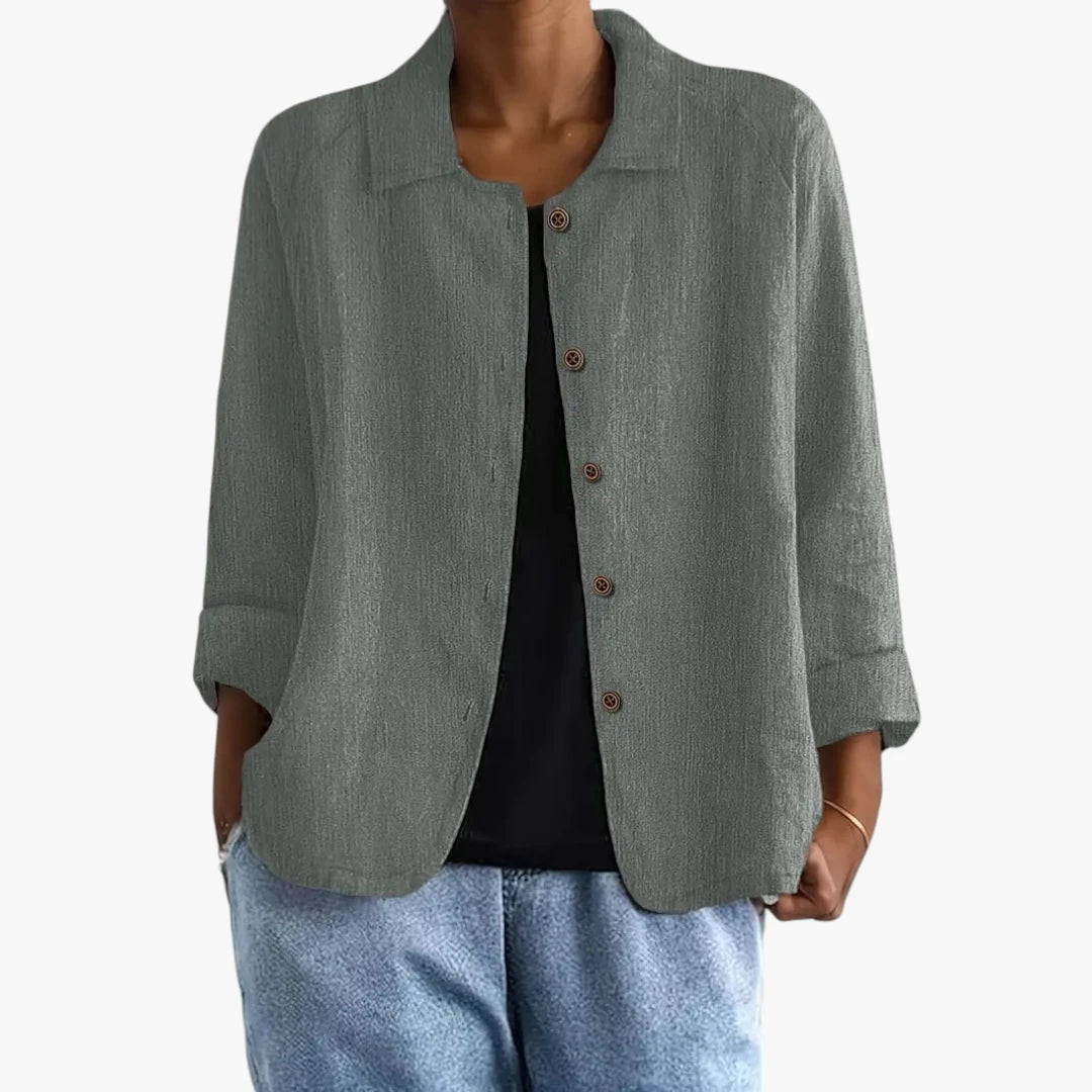 Dame Oversize Sommerjakke med Knapper