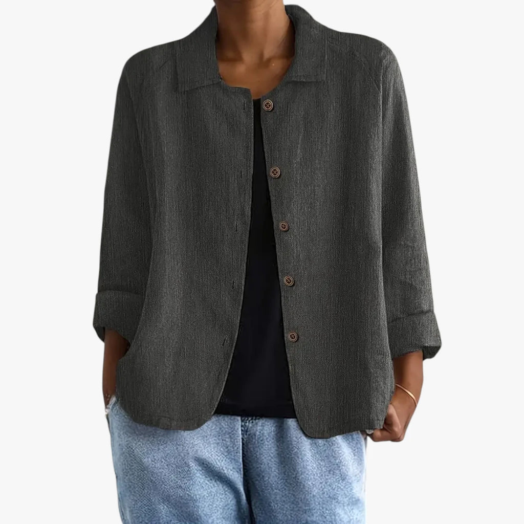 Dame Oversize Sommerjakke med Knapper